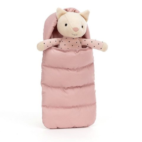 Jellycat Kotek w Piżamce i Śpiworku Jasno Różowym 23 cm