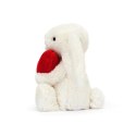 Jellycat Króliczek Kremowy z Czerwonym Sercem 18 cm