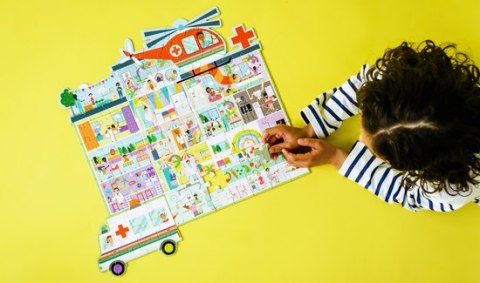 Floss & Rock Szczęśliwy Szpital Puzzle w Pudełku 100 elementów