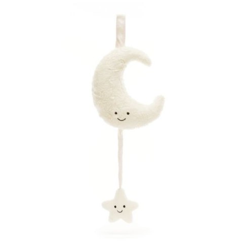 Jellycat Księżyc Perłowo-Biały z Gwiazdką i Pozytywką 28 cm