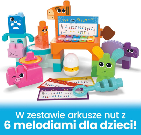 MEGA BLOKS Fisher-Price Muzykalne zwierzątka z Farmy Muzyczny Zestaw Sensoryczny HPB46