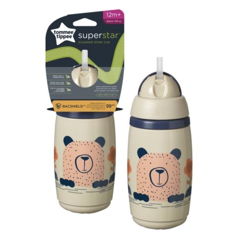 TOMMEE TIPPEE Bidon ze słomką Superstar 266ml szary