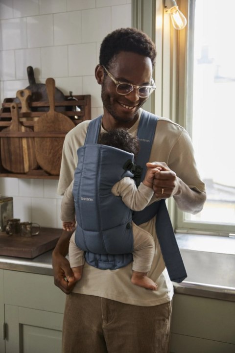 BABYBJORN MINI Woven - nosidełko, Niebieski / Vintage Indigo