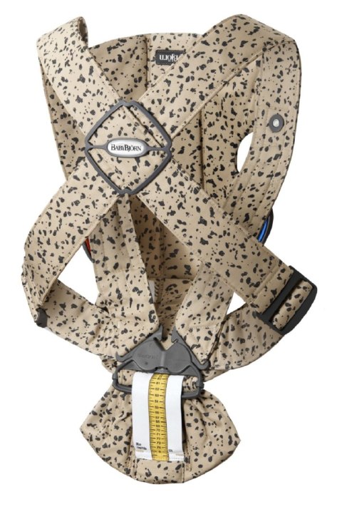 BABYBJORN MINI Woven - nosidełko, Beige/Dark grey print