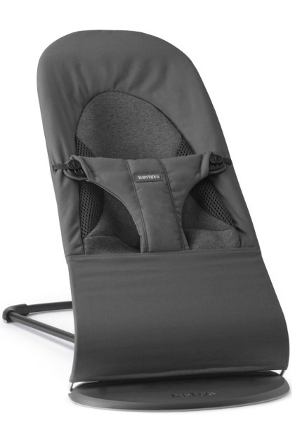 BABYBJORN - leżaczek BALANCE SOFT WOVEN/JERSEY Tri Fabric, Ciemny Szary