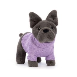 Jellycat Piesek Buldog Francuski w Sweterku Fioletowym 19 cm