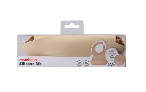 Mombella Silikonowy Śliniak z Kieszonką Light Brown