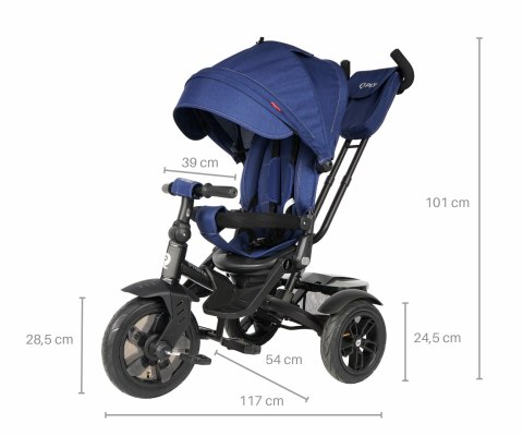 Milly Mally Qplay Rowerek trójkołowy Premium Navy/Blue