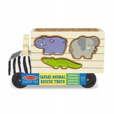 Melissa & Doug Drewniana Zabawka Ciężarówka Sorter Safari ZOO