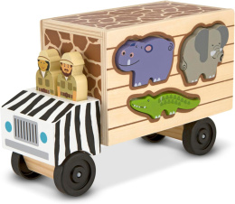 Melissa & Doug Drewniana Zabawka Ciężarówka Sorter Safari ZOO