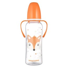 Canpol Butelka standardowa z uchwytami 250ml CUTE ANIMALS pomarańczowa