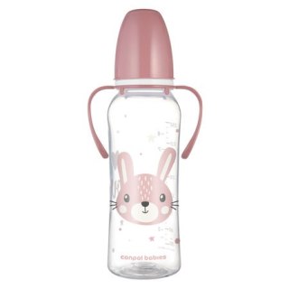 Canpol Butelka standardowa z uchwytami 250ml CUTE ANIMALS różowa