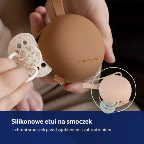 LOVI Silikonowe etui na smoczek brązowe