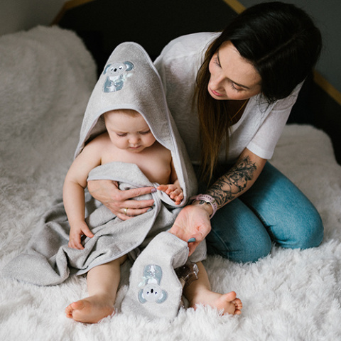 Babyono Myjka do kąpieli bambusowa dla dzieci i niemowląt NATURAL BAMBOO