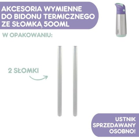 B.box Zestaw słomek do bidonu termicznego 500 ml, 2 szt