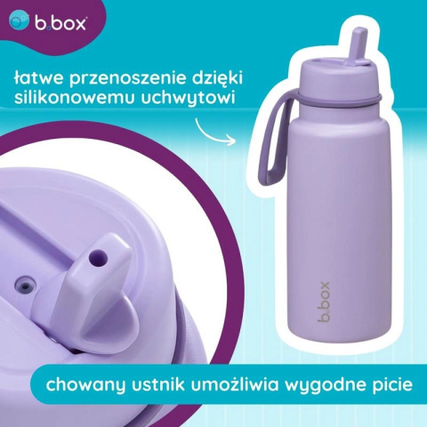 B.box Butelka termiczna ze składanym ustnikiem - termos ze stali nierdzewnej 1 l Lilac Love