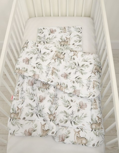 Komplet pościeli dla niemowląt z wypełnieniem 2-cz 75x100cm NEWBORN - woodland olive