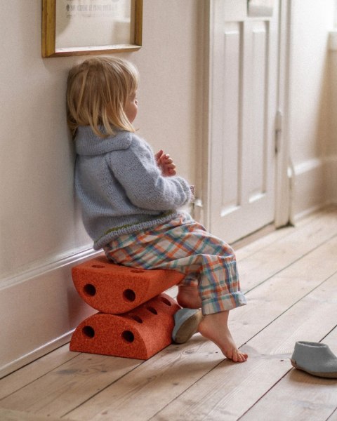 MODU - Kids Stool - Burnt Orange / Dusty Green