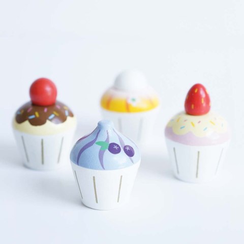 Drewniane muffinki zestaw, babeczki, zabawka gotowanie cukiernia Le Toy Van