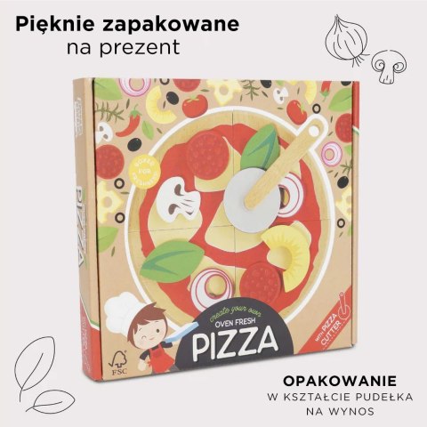 Drewniana pizza zabawka dla dzieci, odgrywanie ról, gotowanie, Le Toy Van