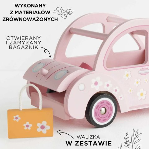 Różowy samochód drewniany dla dziewczynki Sophie Le Toy Van