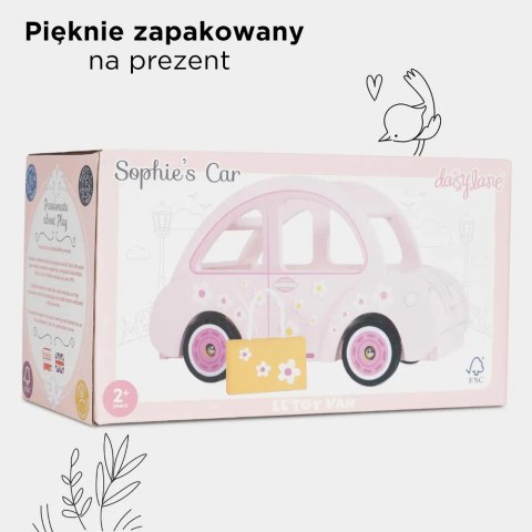 Różowy samochód drewniany dla dziewczynki Sophie Le Toy Van