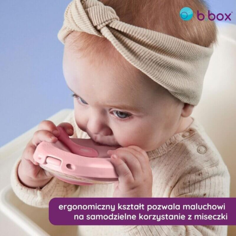 B.box Silikonowa miseczka z pokrywką do karmienia fill+feed róż