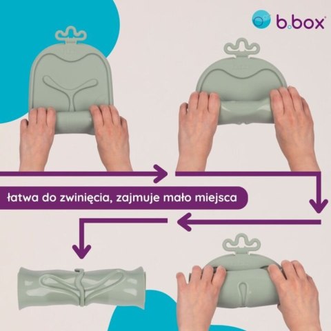 B.box Roll+go zwijana mata do nauki samodzielnego jedzenia szałwia