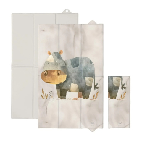 Ceba Składana mata do przewijania duża 50x80 Basic Cosy Hippo