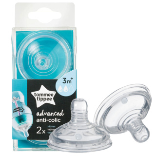 Tommee Tippee Smoczki do butelki 3m+ antykolkowy 2 szt