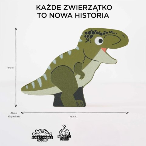 Drewniane figurki dinozaury, zabawka układanka, dzieci Le Toy Van