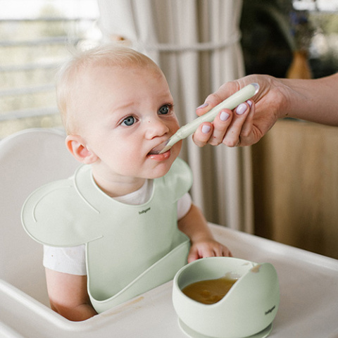 Babyono Silikonowa miseczka z przyssawką zielona