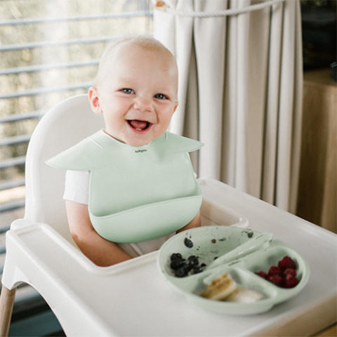 Babyono Silikonowy talerzyk z przyssawką zielony