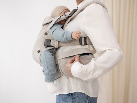 BABYBJORN - nerka/saszetka do nosidełka, Woven Mélange, Jasny Beż