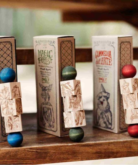 Wooden Story Drewniana Układanka Obracanka Commedia Dell'Arte - Kolorowa