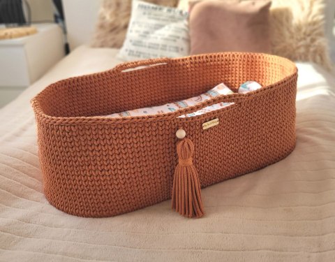 Kosz Mojżesza BOHO Handmade ze stojakiem - terracotta