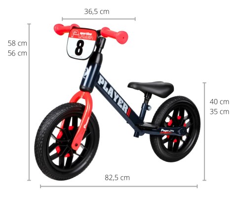 Qplay Rowerek biegowy Player red