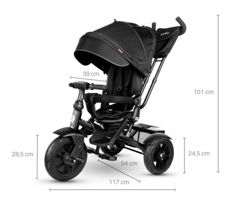 Qplay Rowerek trójkołowy Premium Black 6w1