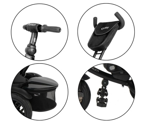 Qplay Rowerek trójkołowy Premium Black 6w1
