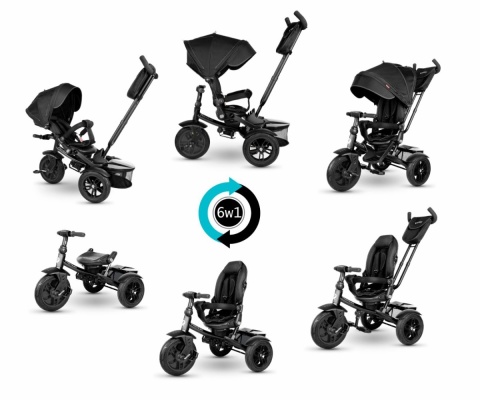 Qplay Rowerek trójkołowy Premium Black 6w1