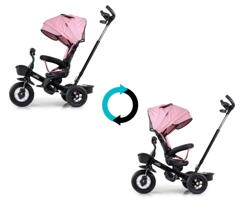 Rowerek trójkołowy 5w1 Milly Mally Movi black pink