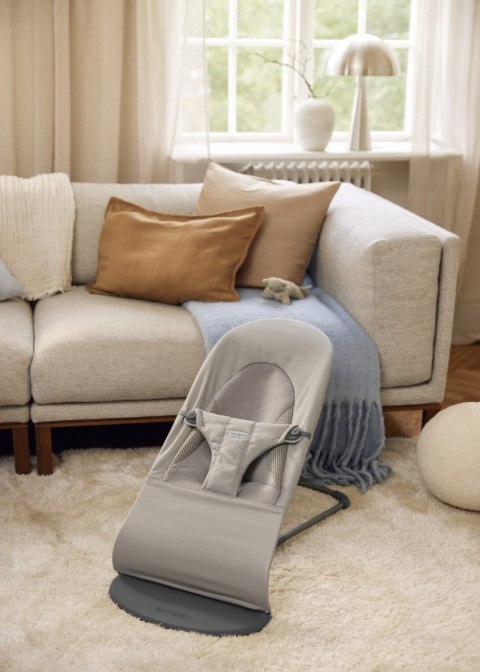 BABYBJORN - leżaczek BALANCE SOFT WOVEN/JERSEY Tri Fabric, Piaskowoszary