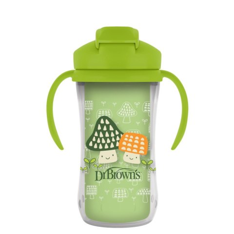 Dr. Browns Kubek termiczny ze słomką 300 ml zielony + 12m