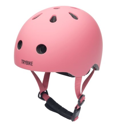 Kask dziecięcy na rower rolki deskorolkę hulajnogę różowy XS Trybike