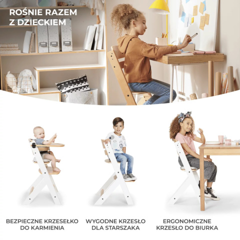Kinderkraft Krzesełko do karmienia ENOCK Grey + poduszka