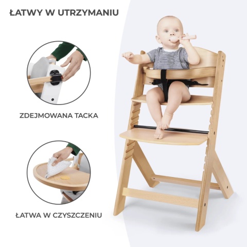 Kinderkraft Krzesełko do karmienia ENOCK Grey + poduszka