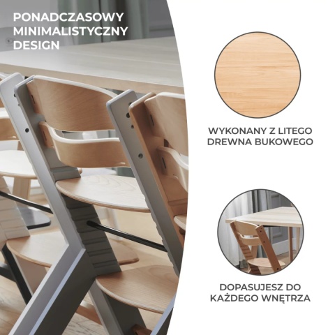 Kinderkraft Krzesełko do karmienia ENOCK Grey + poduszka