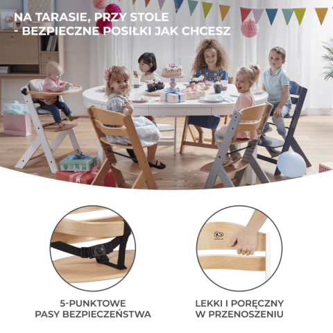Kinderkraft Krzesełko do karmienia ENOCK Grey + poduszka