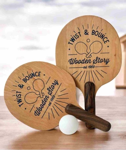 Wooden Story Drewniane Paletki do Gry Obróć i Odbij 2 szt.
