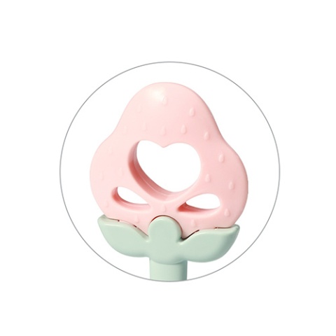 Babyono Edukacyjny gryzak z grzechotką Strawberry